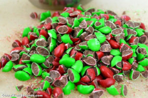 How to make M&M Cookies, chopping M&Ms