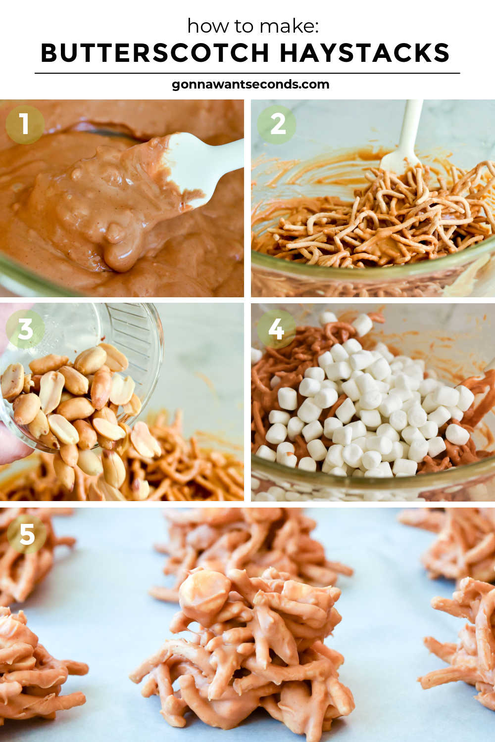 Step by step how to make butterscotch haystacks