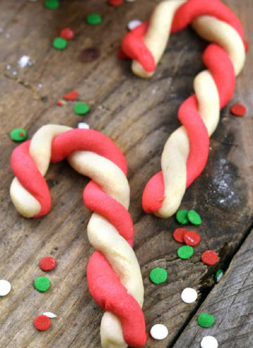 Candy Cane Cookies on a table