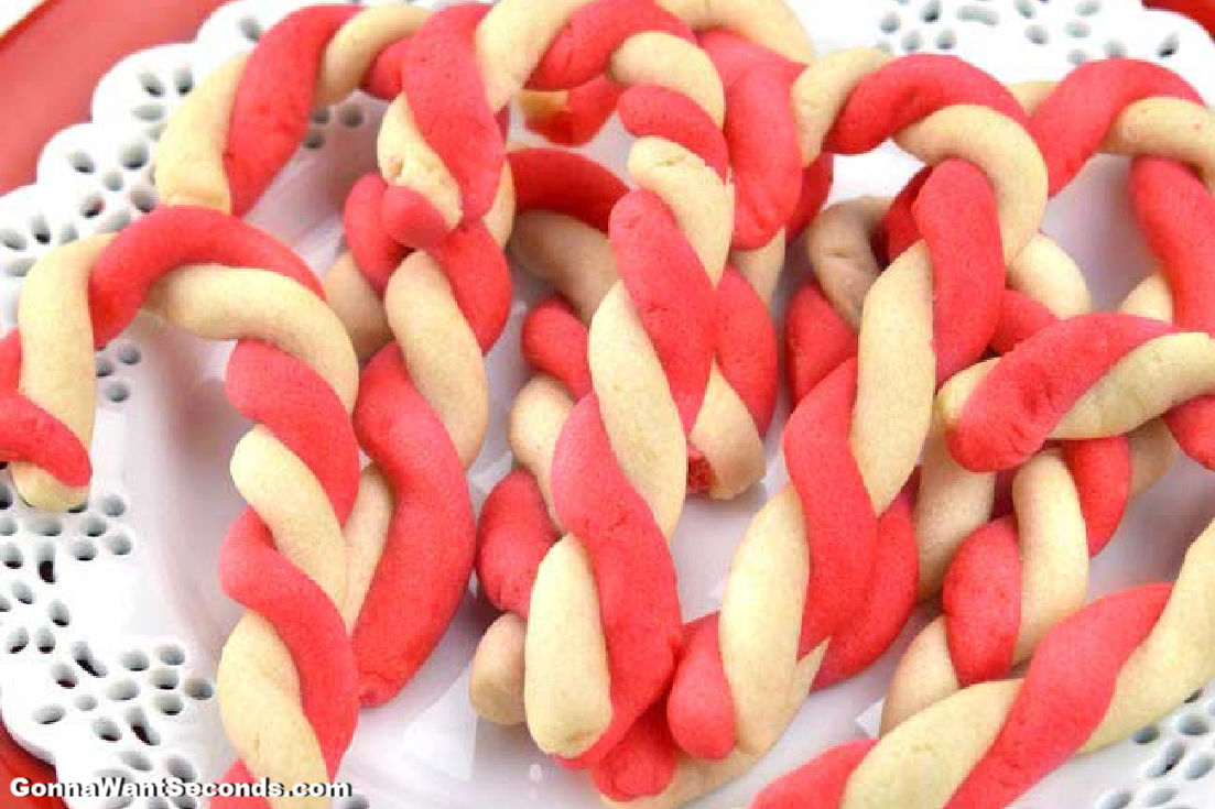 Candy Cane Cookies on a plate