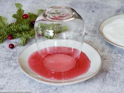 How to make Cranberry Margarita, dipping the rim of glass in syrup