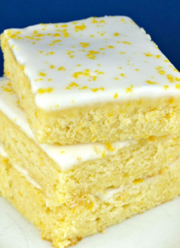 Lemon Brownies stack on top of each other