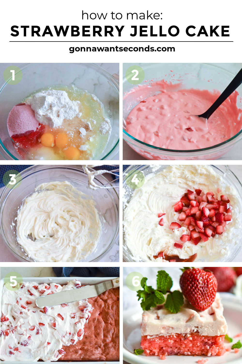Step by step how to make strawberry jello cake