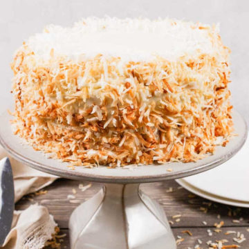 with coconut cream cheese frosting & shredded coconut!!