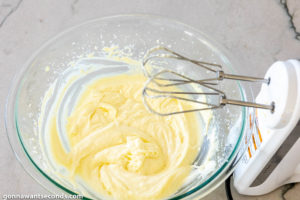 How to make Peach Bread, adding eggs and mixing it