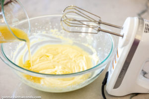 How to make Peach Bread, add peach juice and extracts
