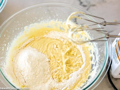 How to make Peach Bread, combining flour mixture and creamed mixture