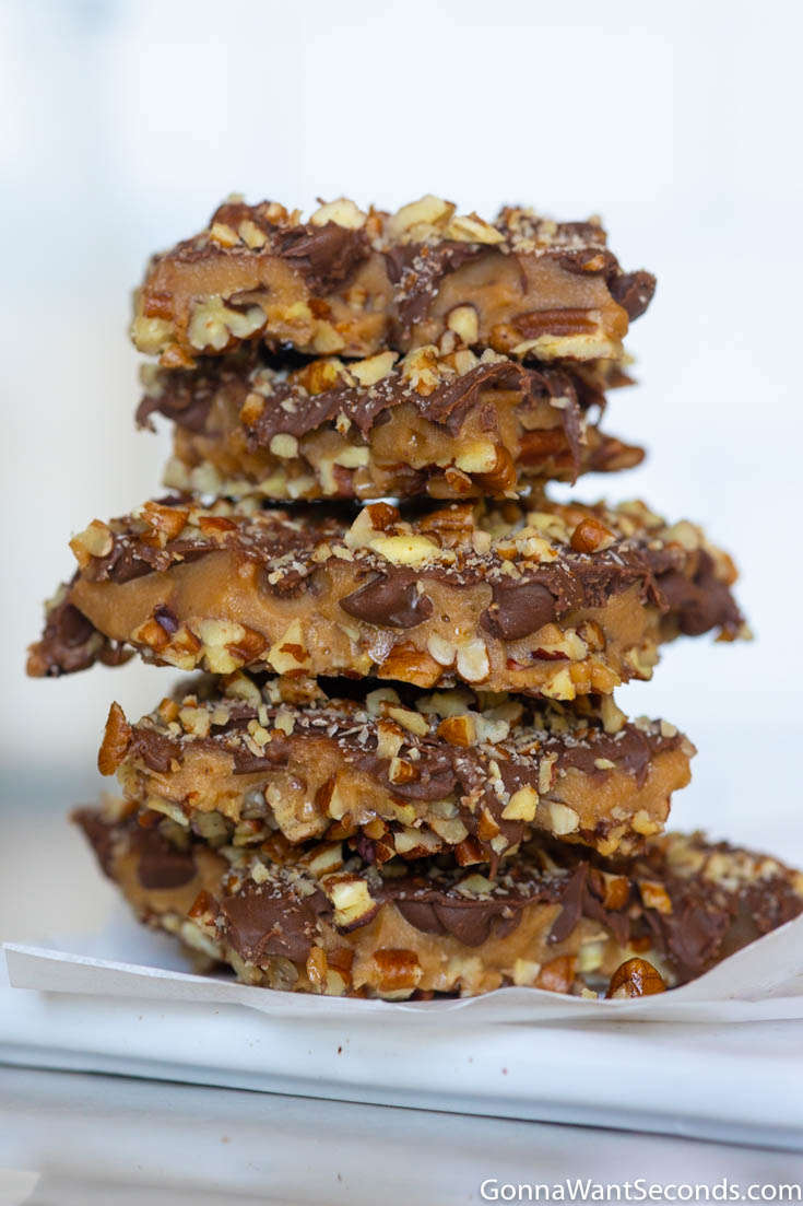 bourbon toffee stack on top of each other 