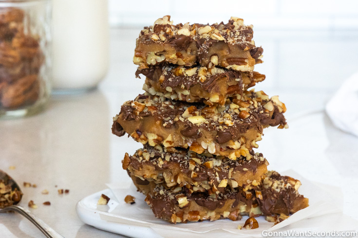 bourbon toffee stack on top of each other
