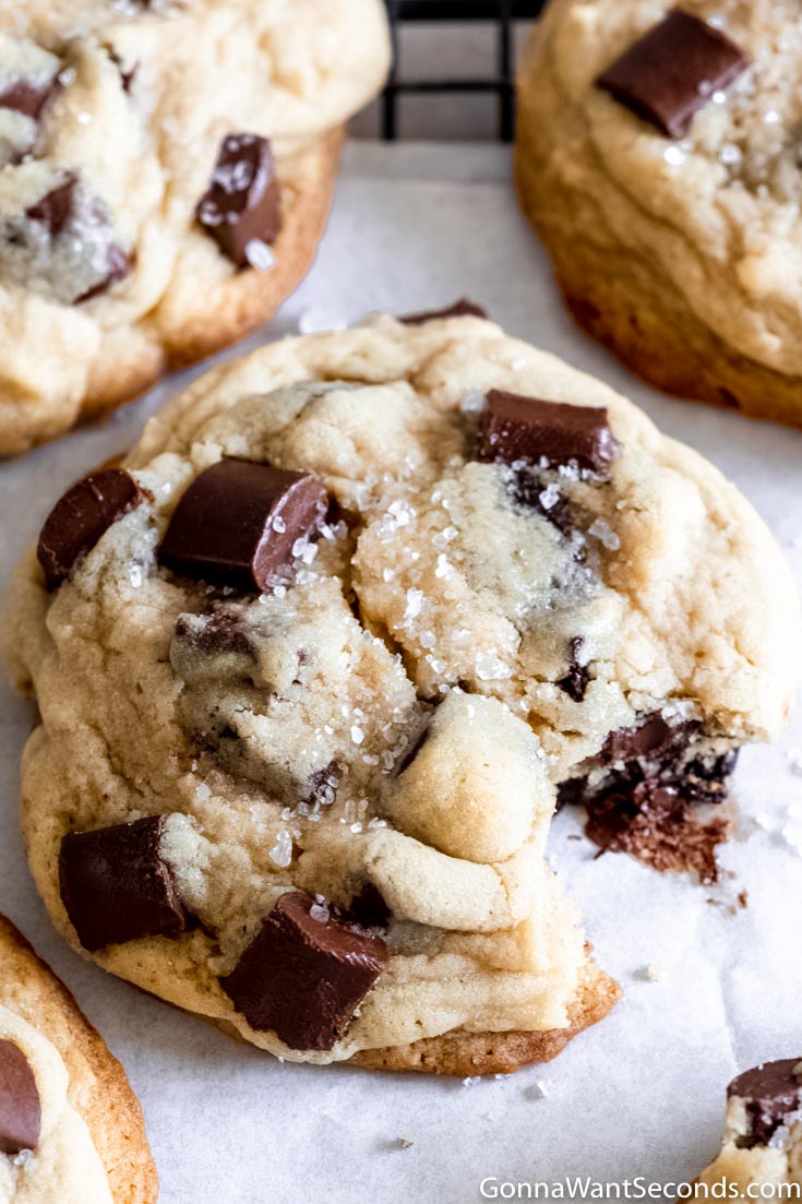 chewy chocolate chunk cookies, close up