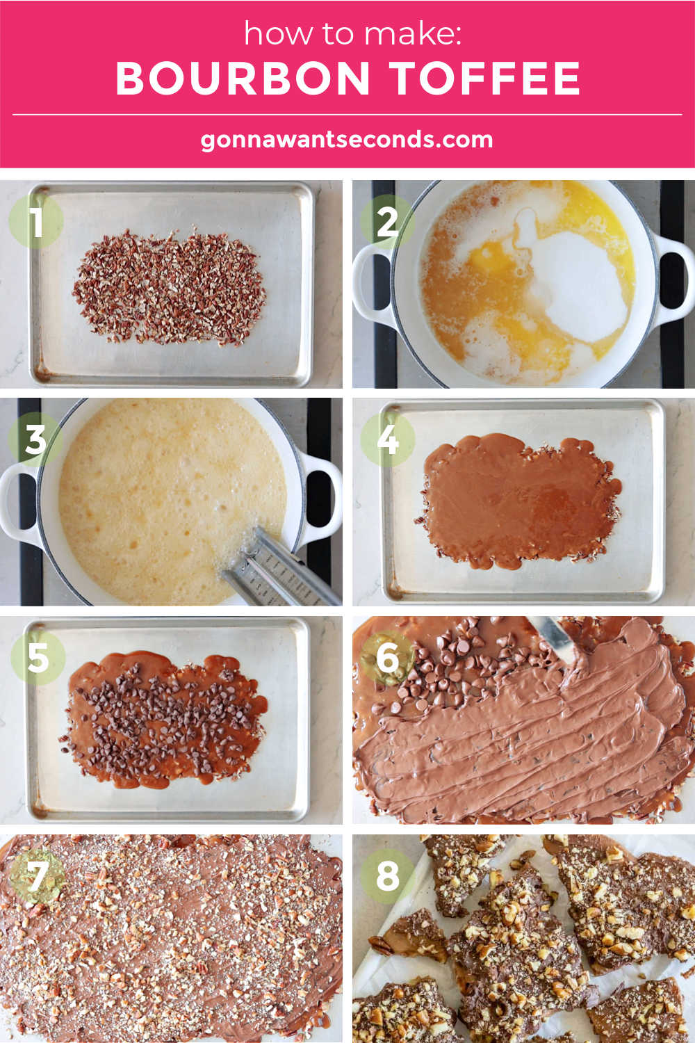 Step by step how to make bourbon toffee