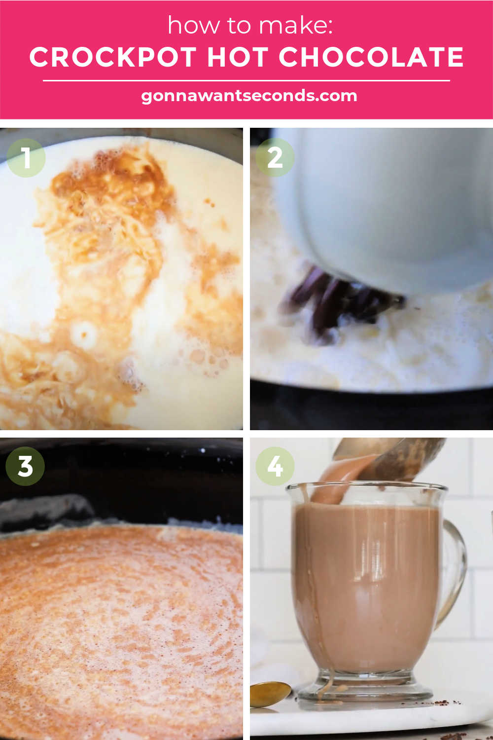 step by step how to make crockpot hot chocolate