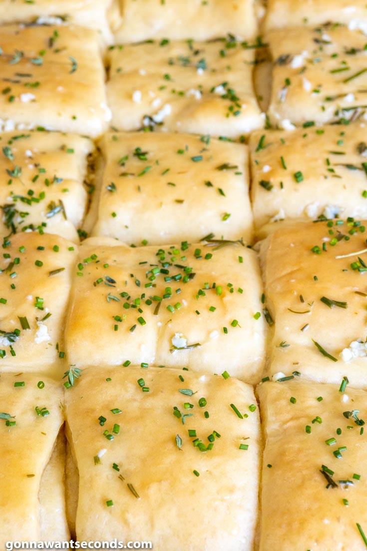 Garlic and Herb Parker Rolls close up