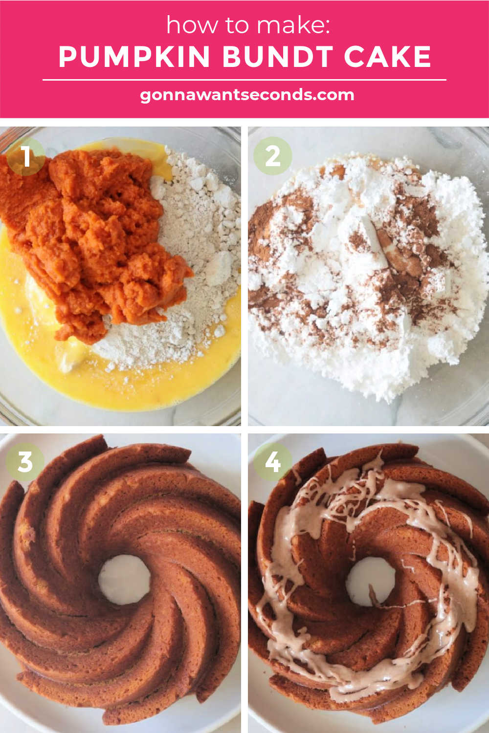 Step by step how to make pumpkin bundt cake
