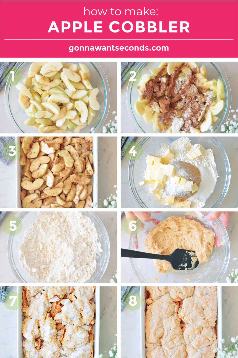 Step by step how to make apple cobbler