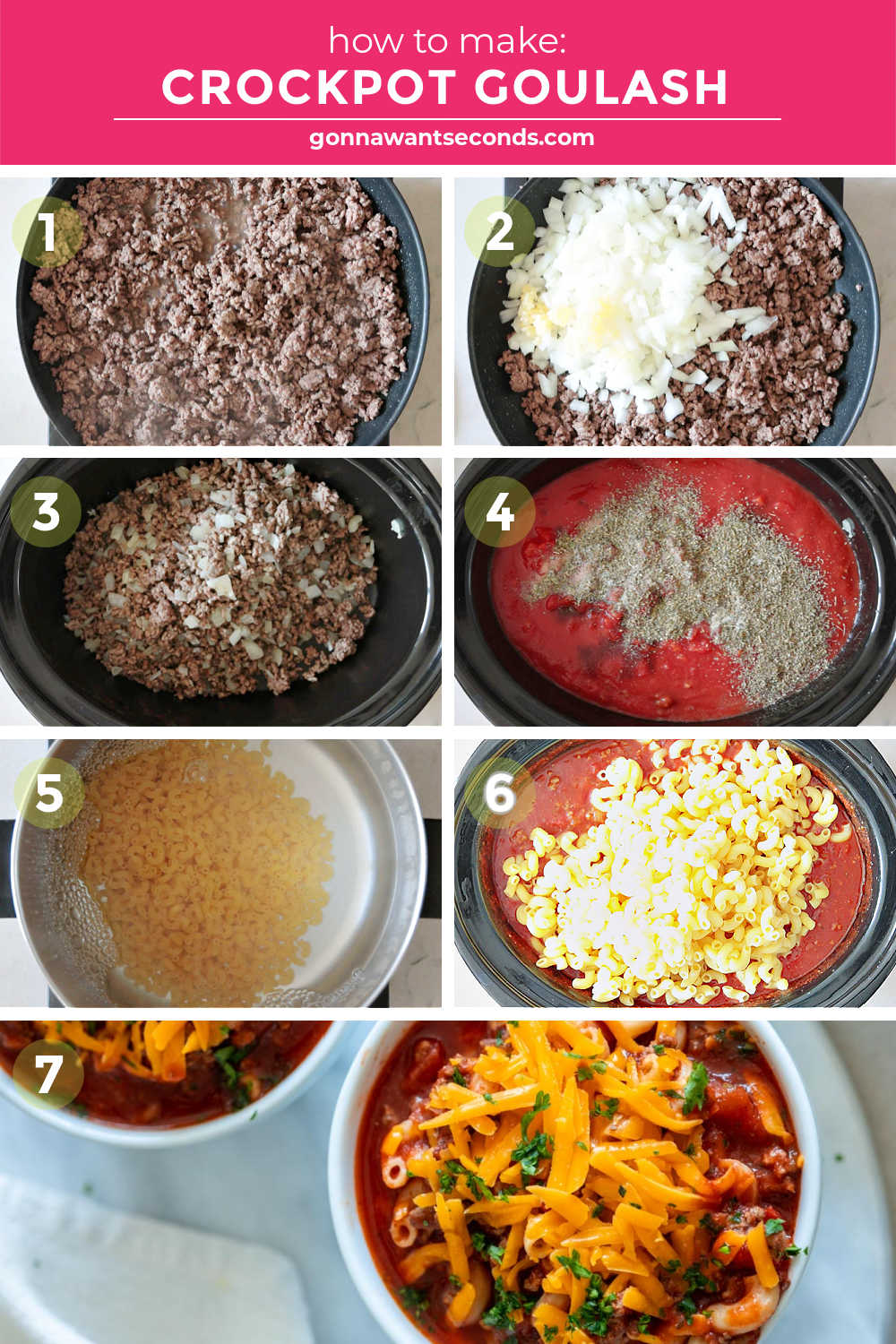 Step by step how to make crockpot goulash
