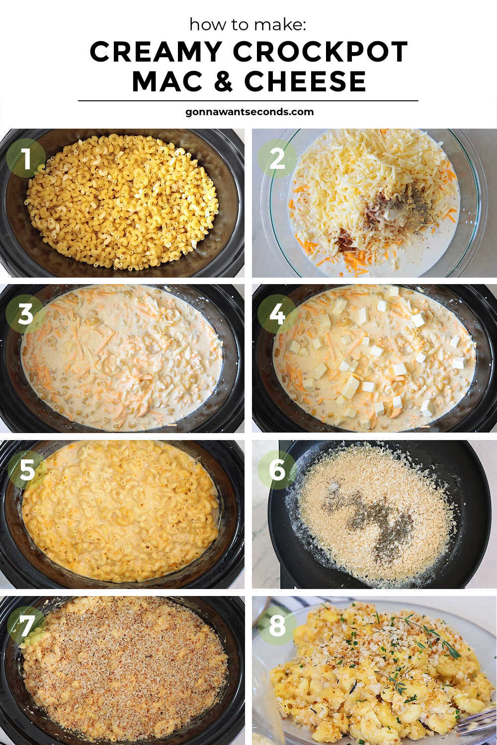 Step by step how to make crockpot mac and cheese