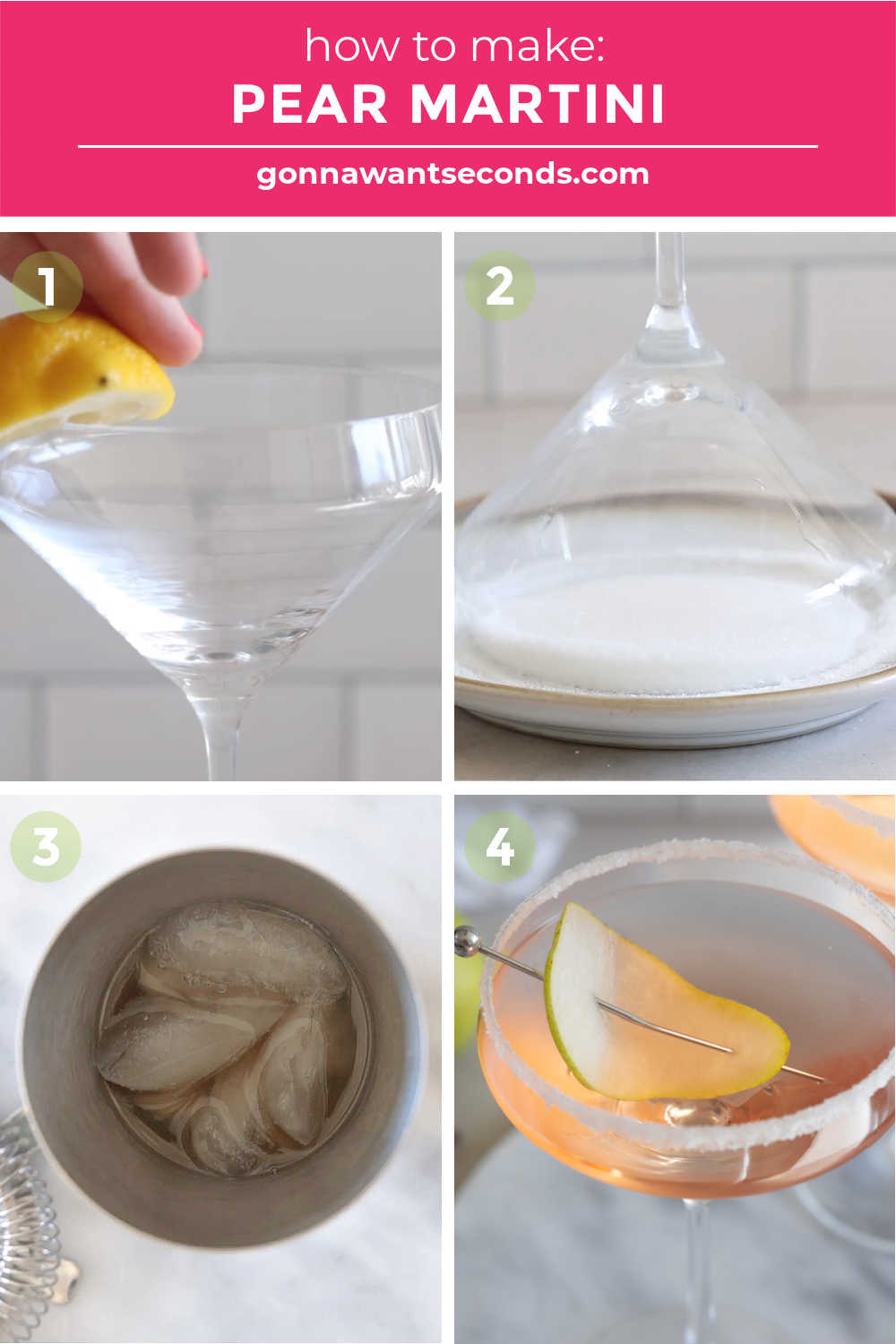 step by step how to make pear martini