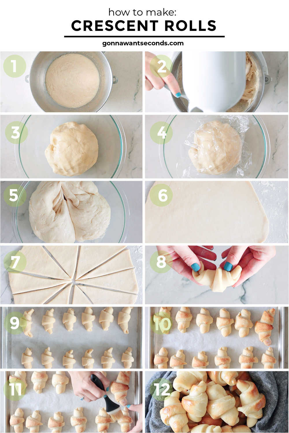 step by step how to make crescent rolls