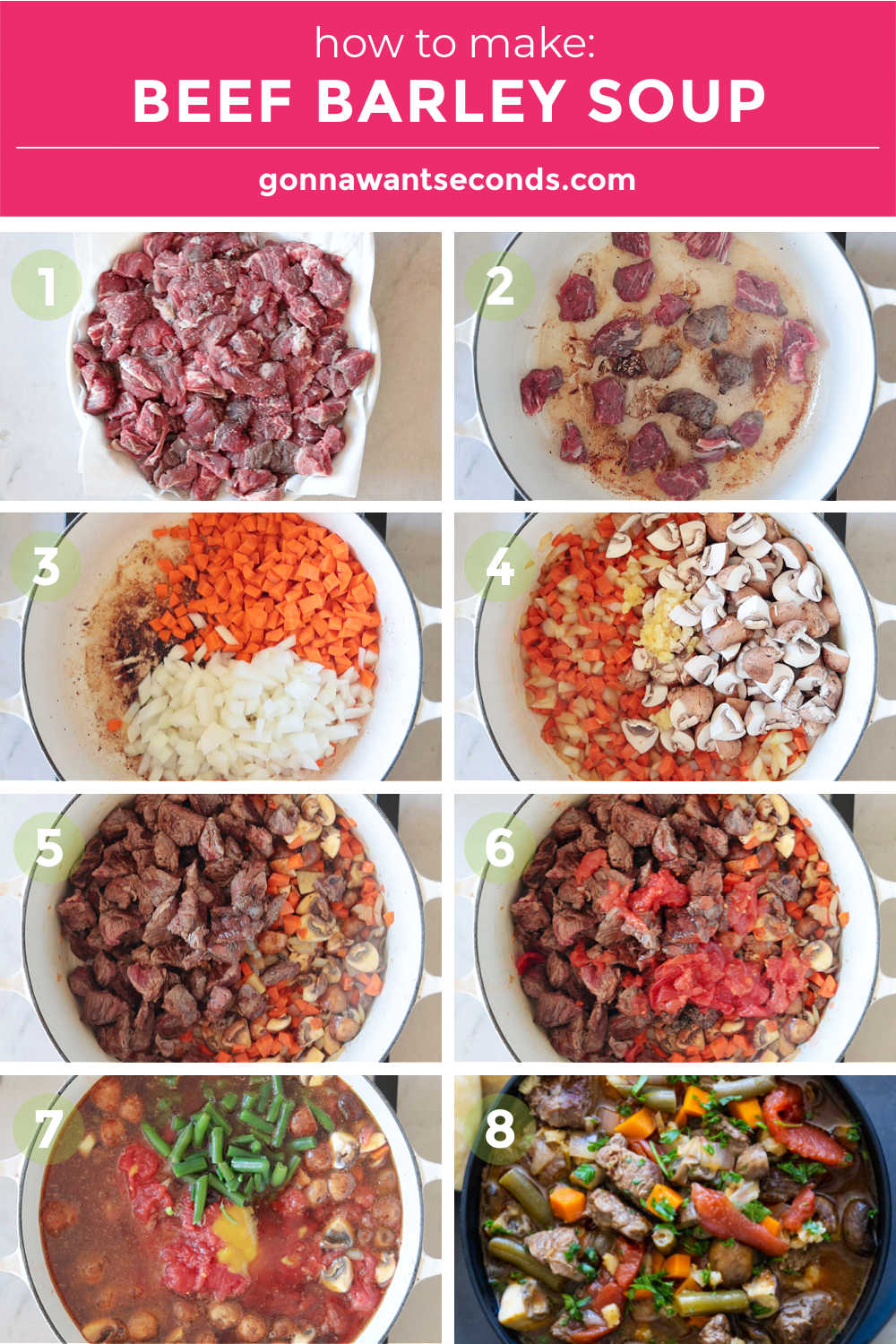 Step by step how to make beef barley soup