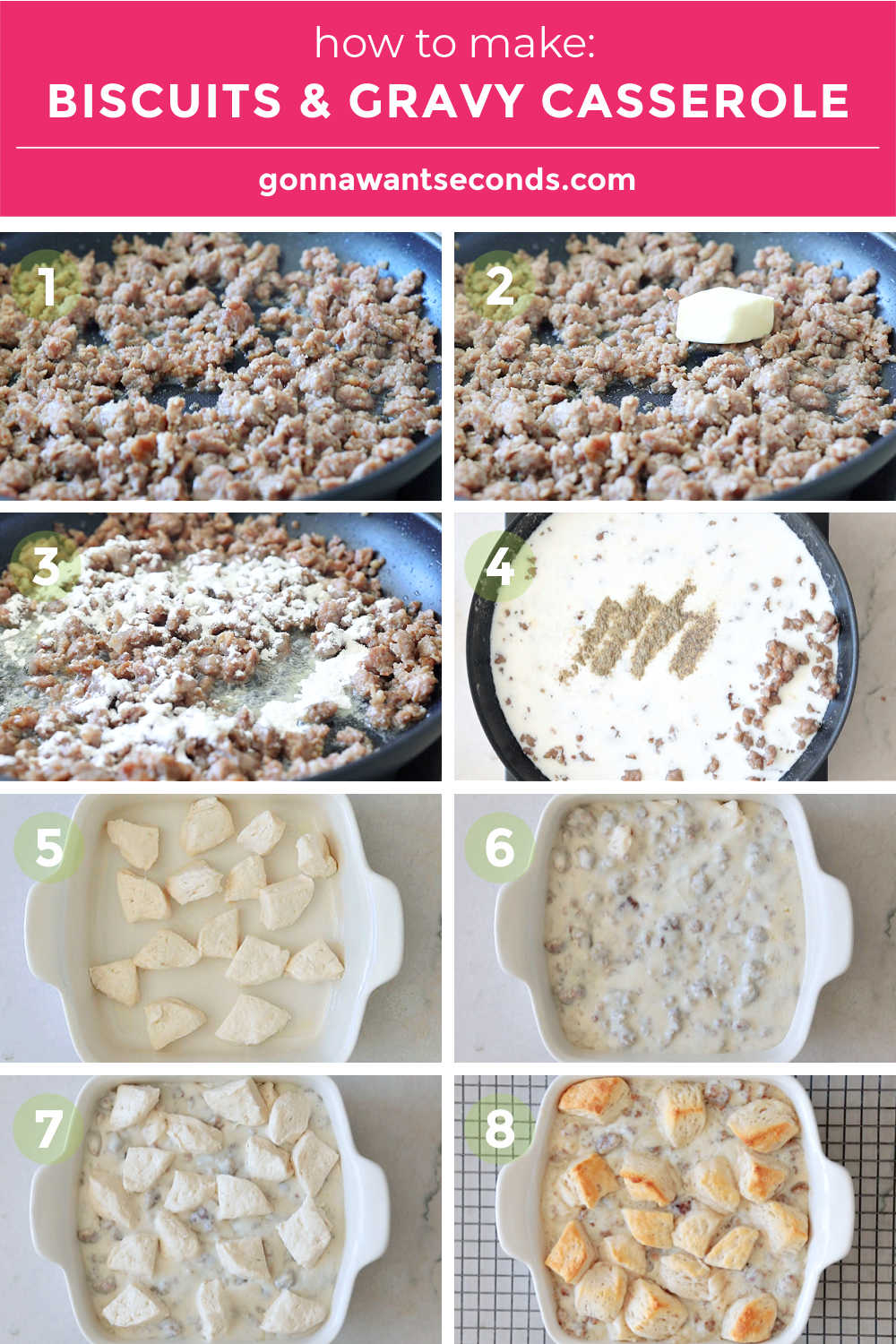 How to make Biscuits and Gravy Casserole