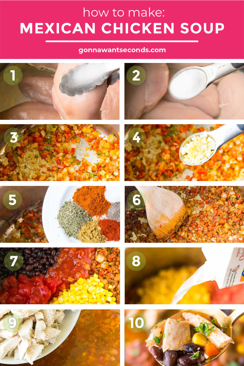 step by step how to make mexican chicken soup 