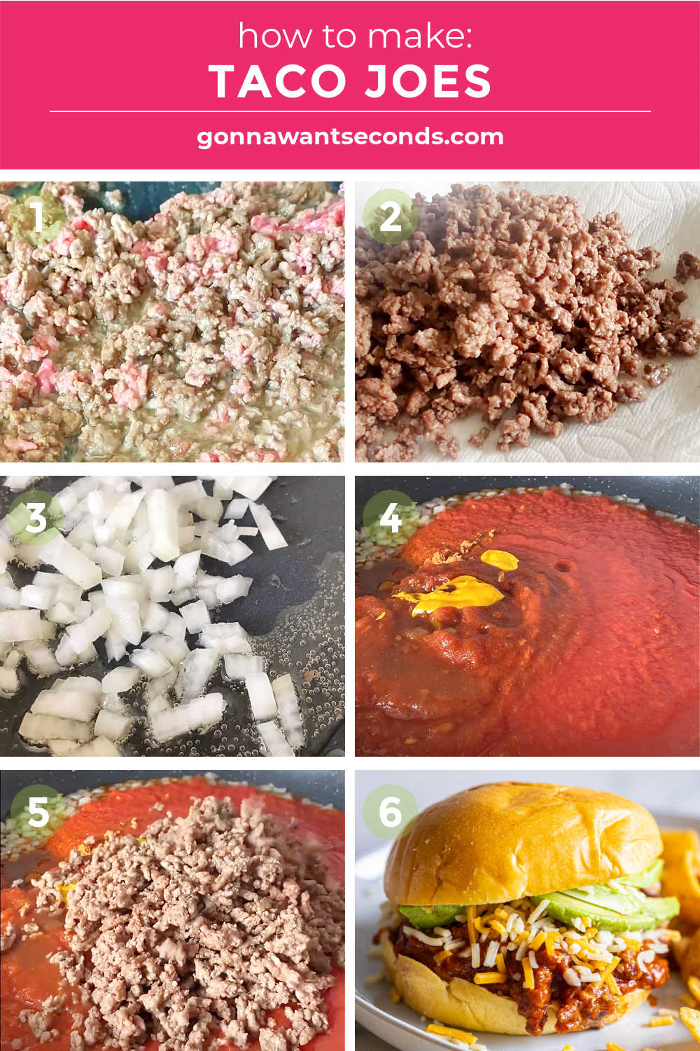Step by step how to make taco joes