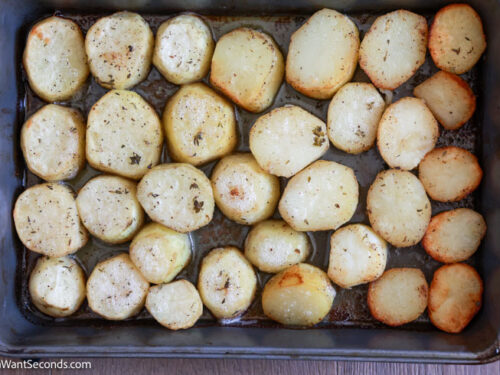 how to make easy melting potatoes, flipping the potatoes