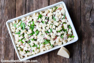 Layering Breakfast Casserole ingredients in a baking dish
