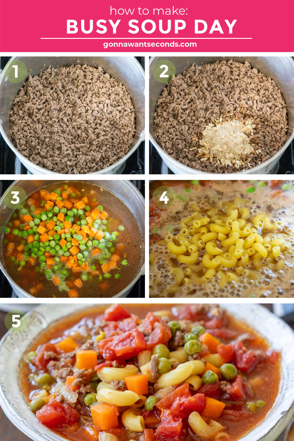 Step by step how to make busy day soup