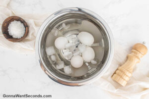how to make hard boiled eggs in air fryer, ice bath