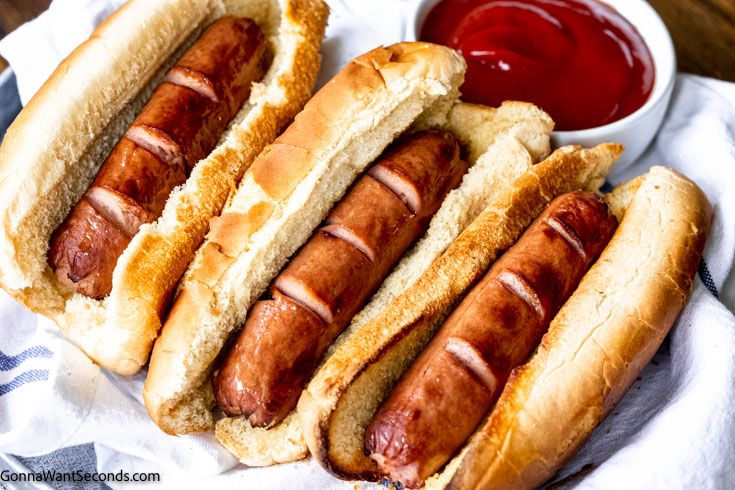 air fryer hot dogs and buns