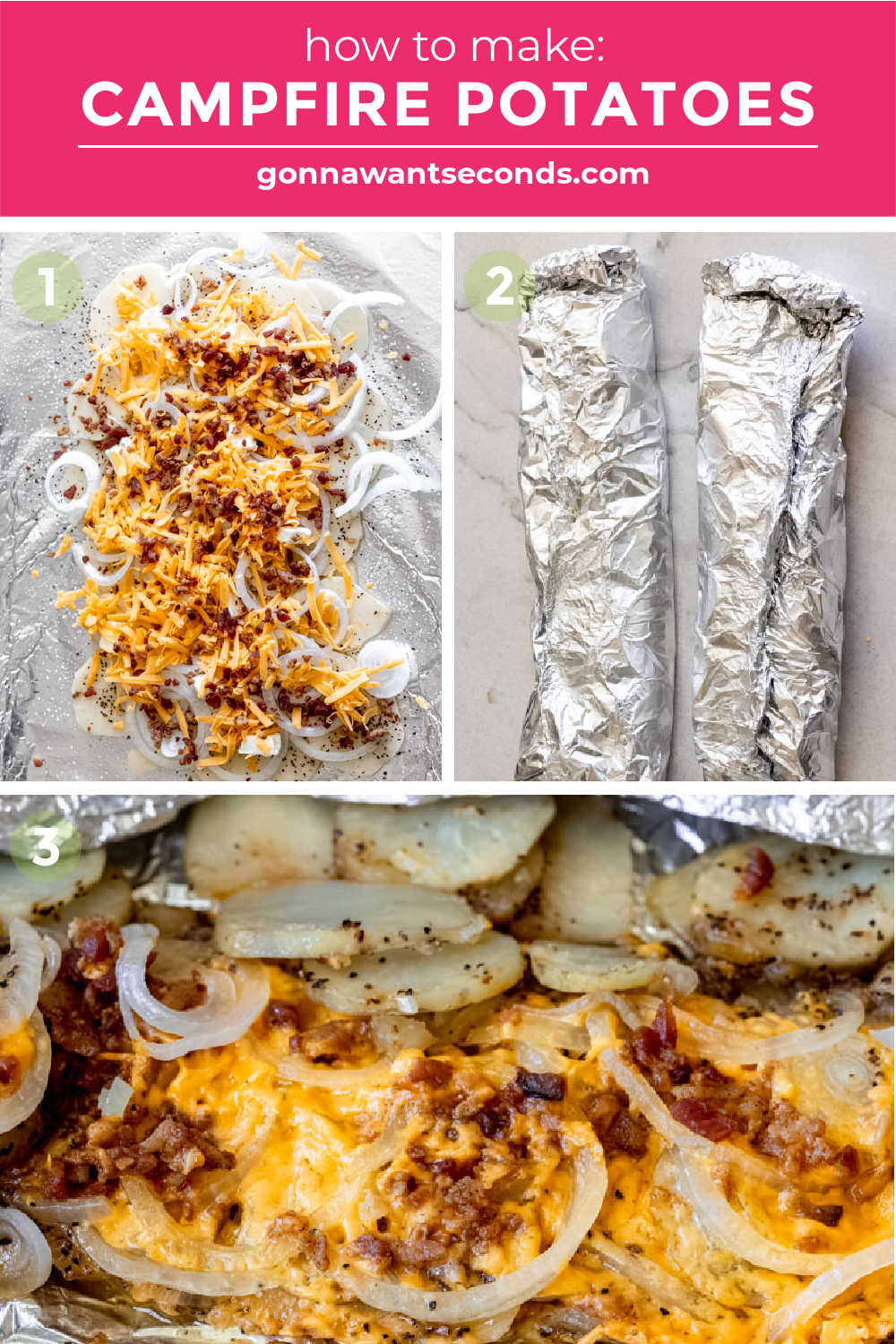 Step by step how to make campfire potatoes