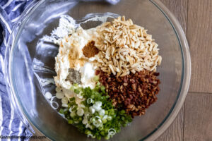 how to make million dollar dip with bacon, mix the other ingredients