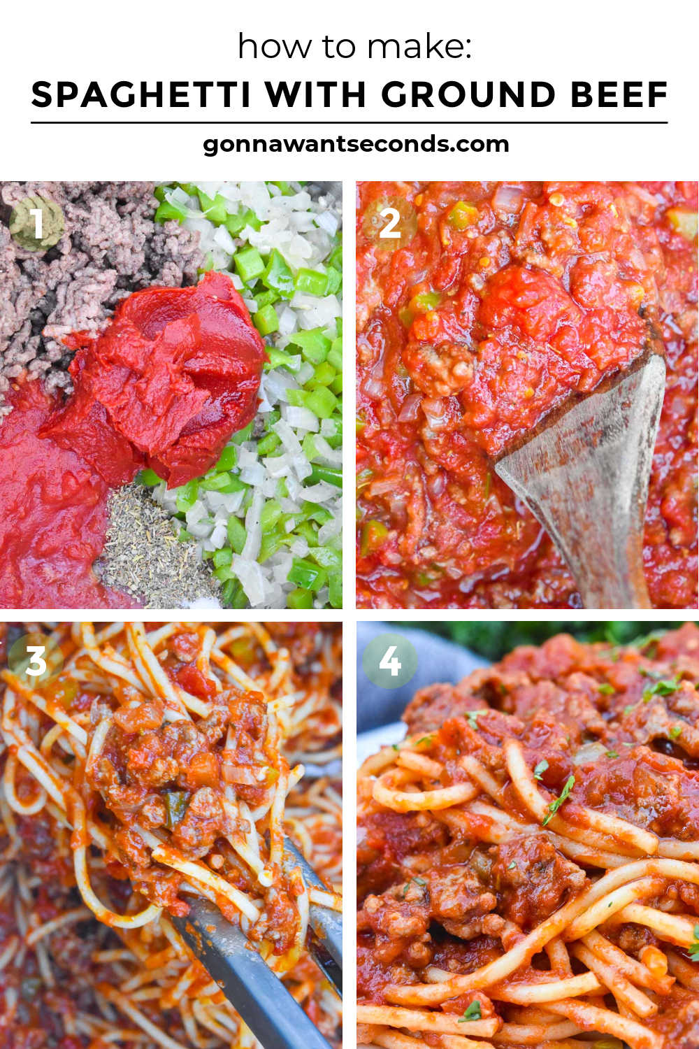 Step by step how to make spaghetti recipe with ground beef
