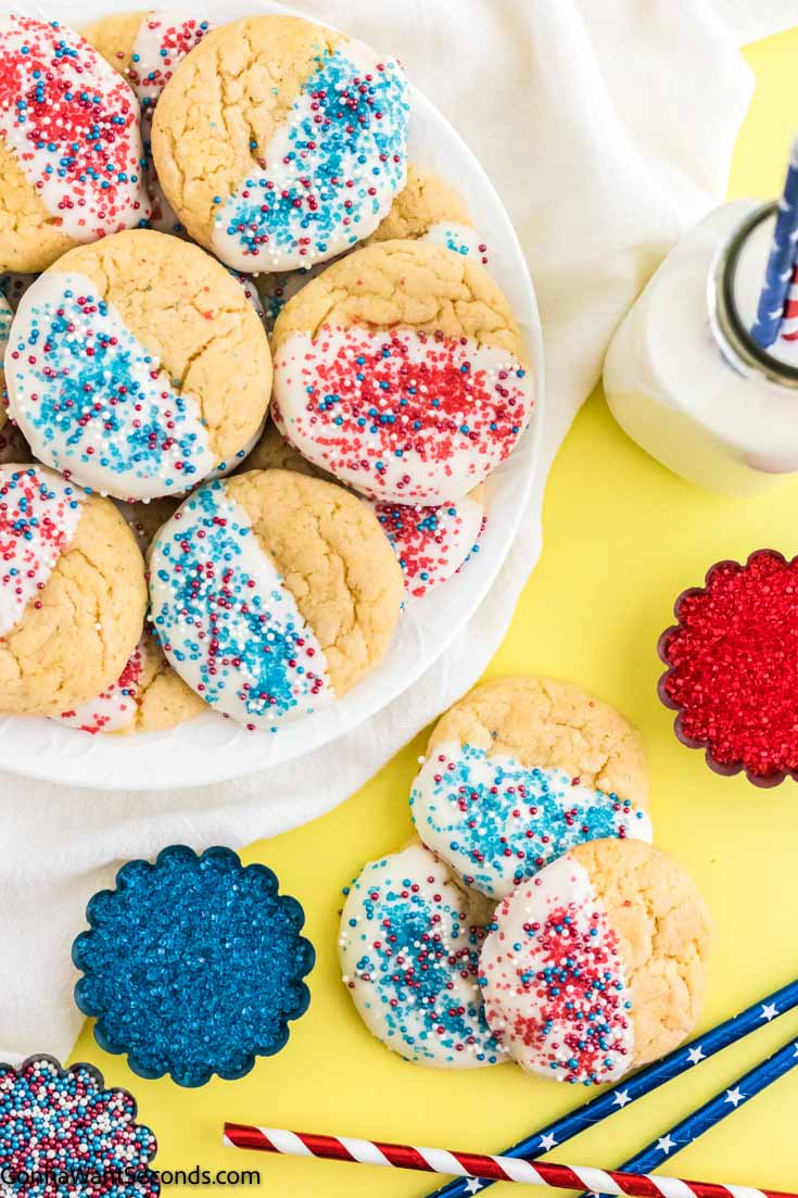 4th of july cookie recipes with red and blue spinkles