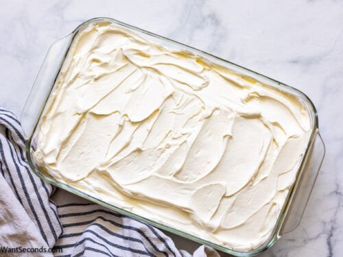 how to make heaven on earth cake no-bake, spread cool whip