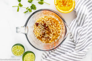 How to make Instant Pot Chicken Carnitas mixing the sauce ingredients