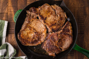How to make steak sandwich meat , cooking the steak in the cast-iron skillet
