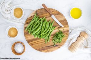 how to make fresh green beans in air fryer , cutting the edges of the beans
