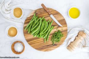 how to make fresh green beans in air fryer , cutting the edges of the beans