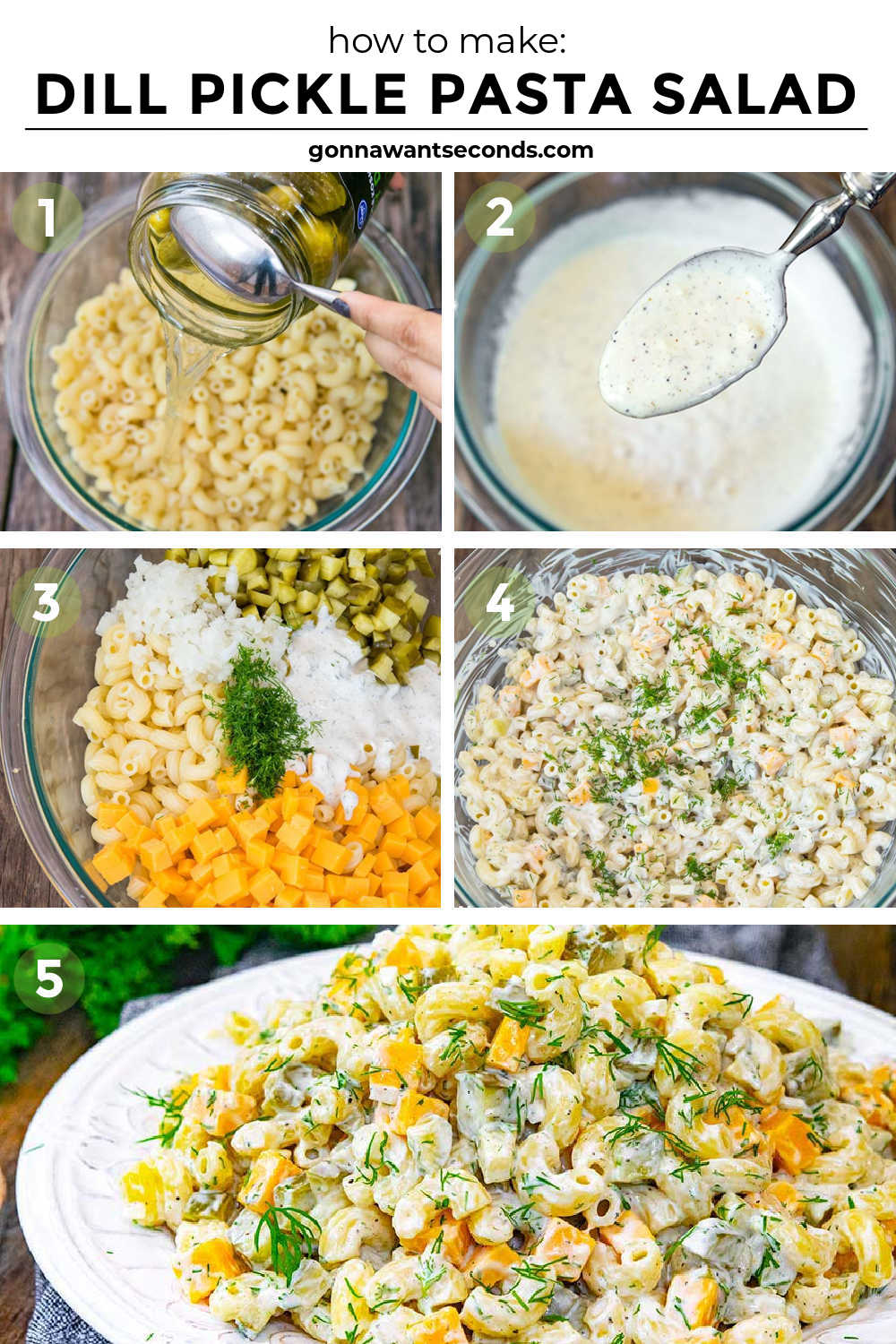 Step By Step How to make dill pickle pasta salad