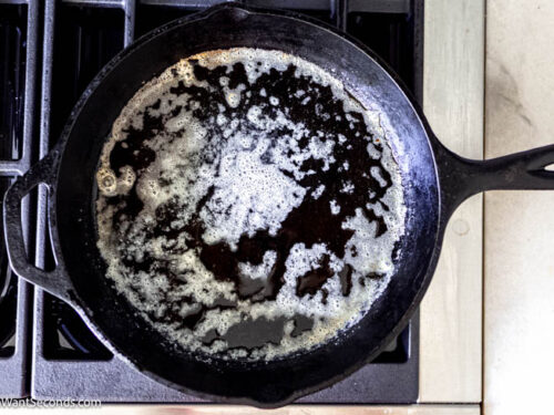 Step 1 how to make honey butter skillet corn, In a skillet, melt the butter.