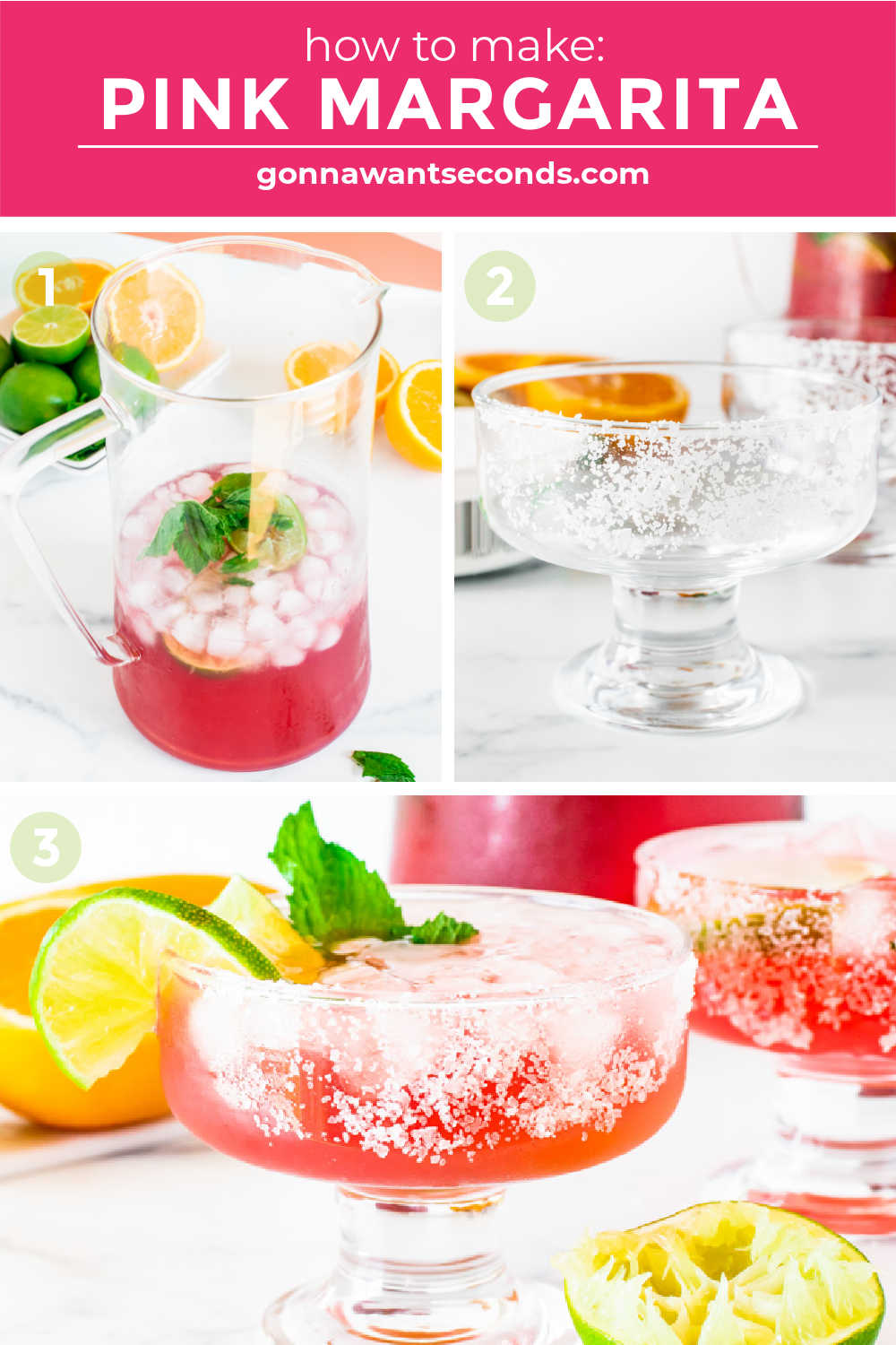 Step by step how to make Pink Margarita