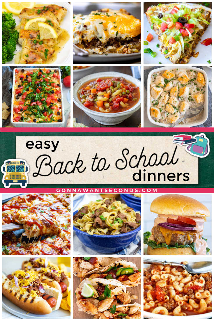 back to school dinners list , montage