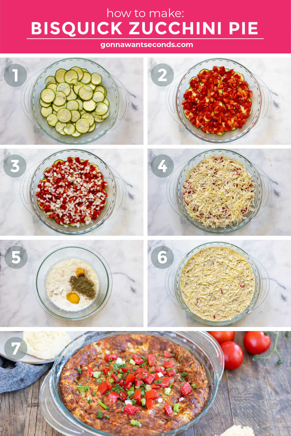 step by step how to make bisquick zucchini pie
