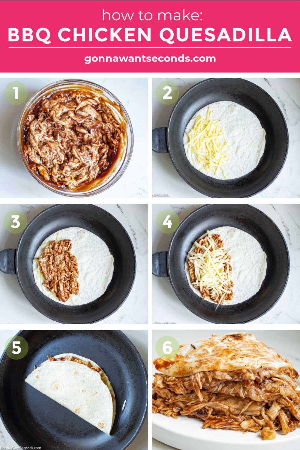 Step by step How to make BBQ Chicken Quesadilla