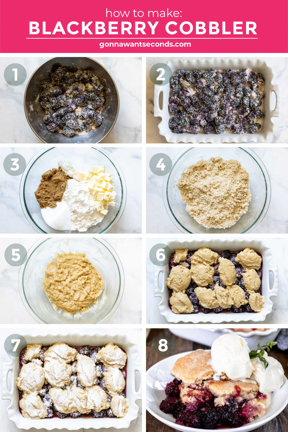 step by step how to make how to make blackberry cobbler