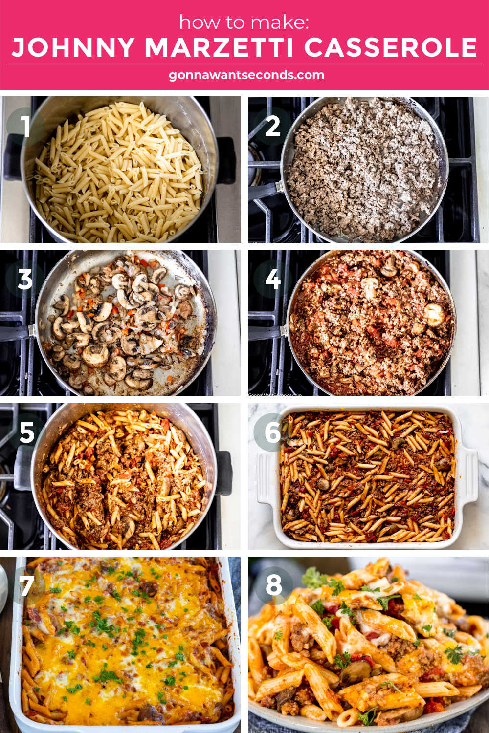Step by step How to make Johnny Marzetti Casserole