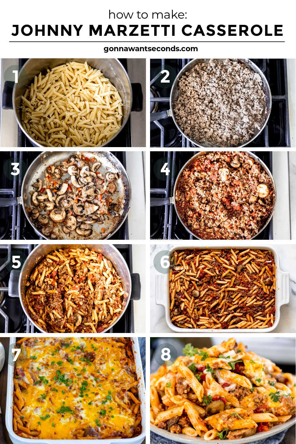 Step by step How to make Johnny Marzetti Casserole